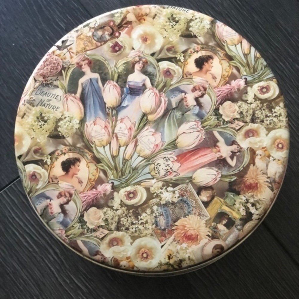 Gorgeous Vintage Round Tin- Beauties of Nature